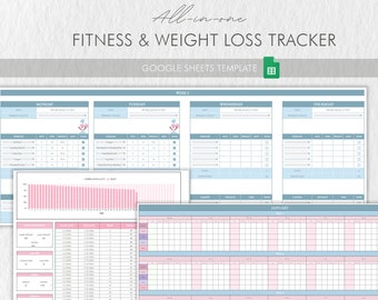 Fitness & Weight Loss Tracker: Google Sheets Template (Digital File)