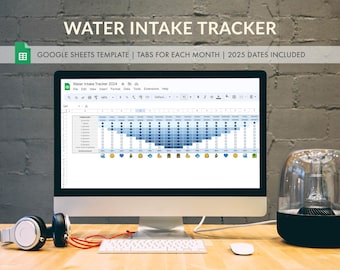 Daily Water Intake Tracker: Google Sheets Template (Digital File)
