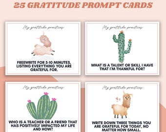 Gratitude Practice Cards: Daily Mindfulness Prompts for Kids & Teens (PDF Download)