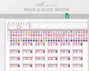 Period & Mood Tracker: All-in-One Google Sheets Template (Digital File)
