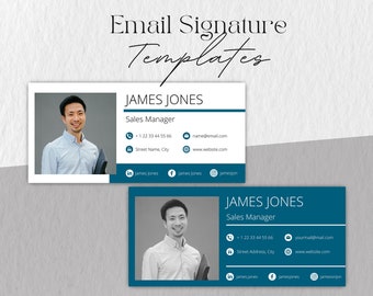 Editable Email Signature Templates: Canva Design (Digital File)