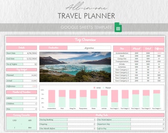 Travel Planner: Google Sheets Trip Itinerary & Budget (Digital)