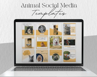 Animal Social Media Templates: Vet Clinic, Shelter, Pet Store Branding (Canva Template)
