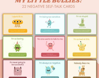 Negative Self-Talk Cards for Kids: Positive Mindset Tools (PDF Download)