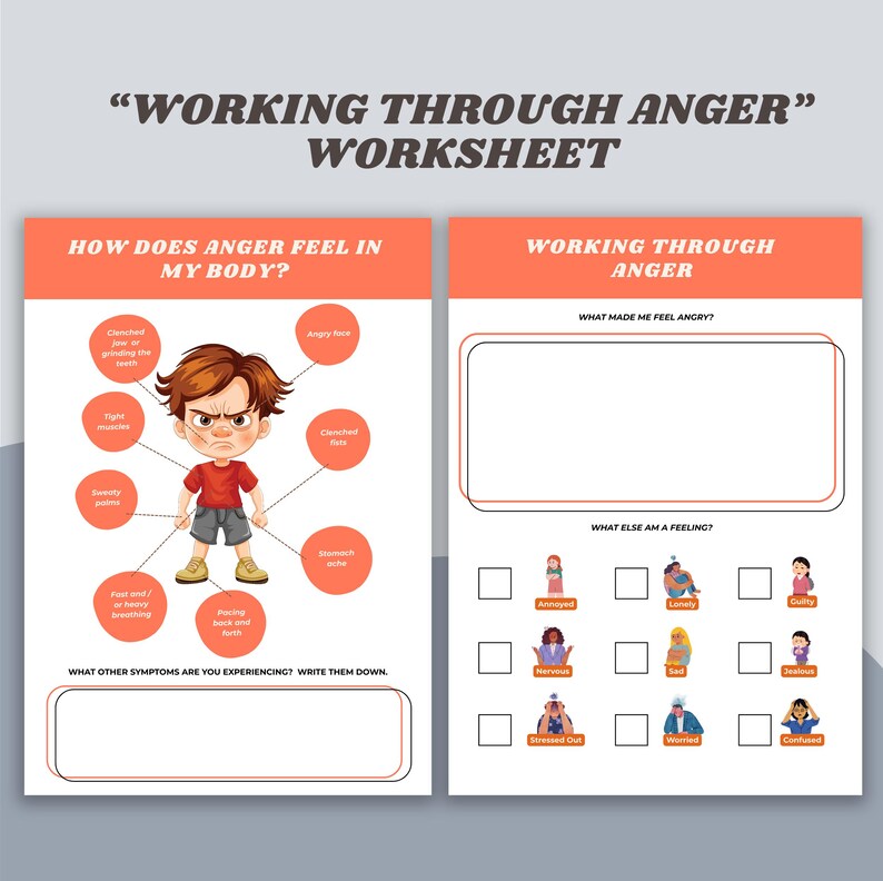Anger Management Worksheet for Kids & Teens: Emotional Regulation (PDF ...