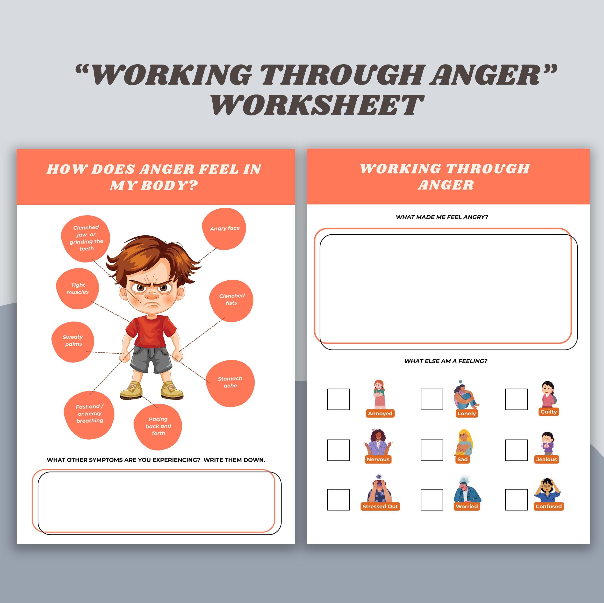 Anger Management Worksheet for Kids & Teens: Emotional Regulation (PDF ...