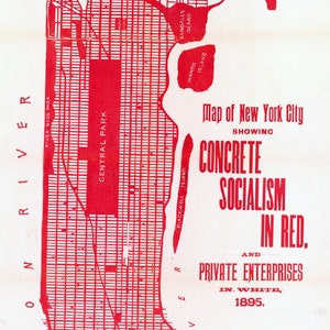 Konkreter Sozialismus Karte von New York, 1895 Digital Download
