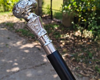 Brass Handle Walking Stick | Vintage Gentleman Wooden Cane | Grandfather Stick | Gift for Him