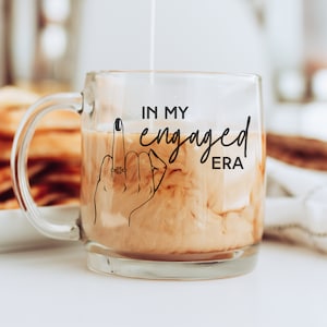 Engaged Era Mug for Bride to Be Personalized Floral Mr and Mrs Mugs Camp or Glass Mug Future Bride Mug Engagement Gift for Bridal Shower