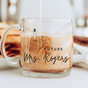 Future Mrs Mug for Bride to Be Personalized Floral Mr and Mrs Mugs Camp or Glass Mug Future Bride Mug Engagement Gift for Bridal Shower