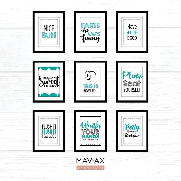 Teal Bathroom Decor Etsy