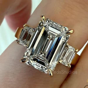 3.25 CT Moissanit Diamant Verlobungsring 14k Solid Gold Drei Stein Versprechen Ehering Jahrestag Geschenk Ring für Frauen