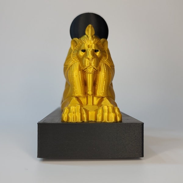 Sphinx Statuette - Gold - Original Designs, 3D Printed Art Statuettes