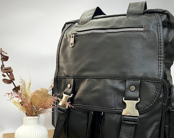 Multi-purpose backpack shoulder bag clutch bag black bag mother bag maternity bag men's bag big bag