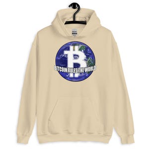 Bitcoin Rules the World Hoodie - Bold Crypto Hoodie for Bitcoin Maximalists, BTC Streetwear, Bitcoin Bull Market Sweatshirt