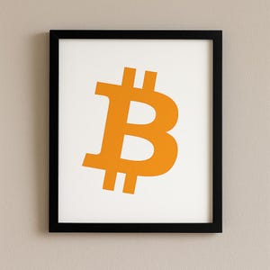 Framed Bitcoin Art: Modern Crypto Decor for Home Office