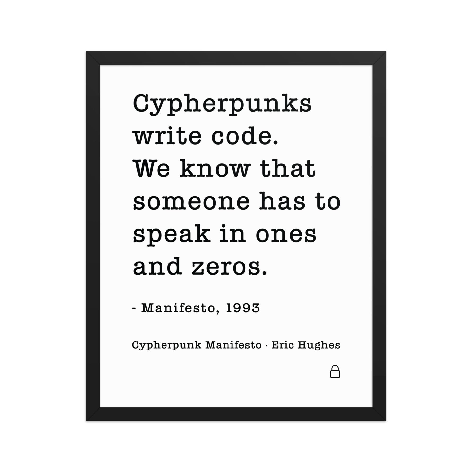 Cypherpunk Manifesto Framed Print: Eric Hughes Quote, Hacker Wall Art - Etsy