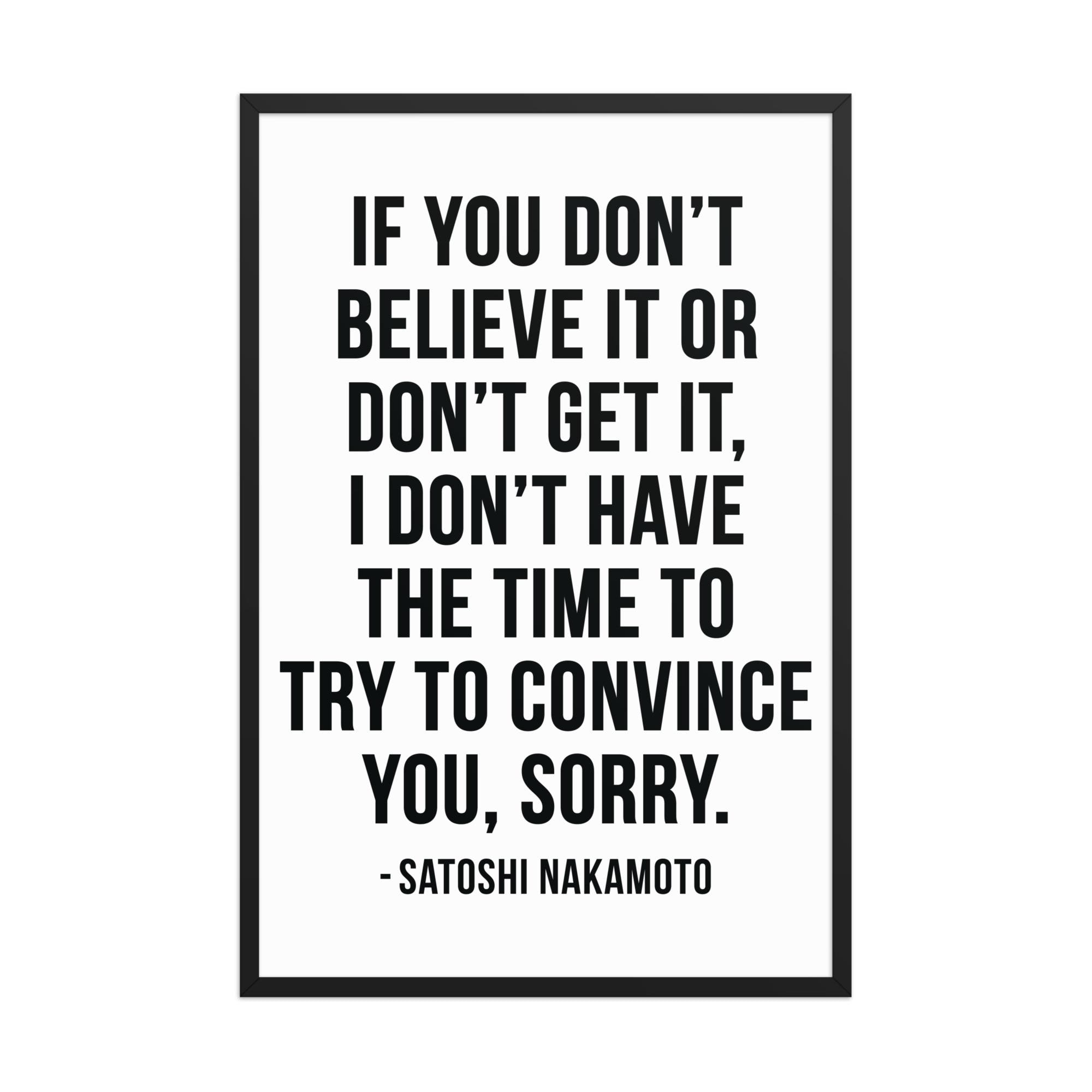 Satoshi Nakamoto Quote Poster – Minimalist Bitcoin Wall Art | Crypto ...