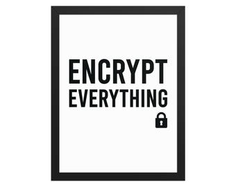 Poster "Crittografa tutto" - Arte murale sulla sicurezza informatica per uffici tecnologici, sostenitori della privacy e hacker etici
