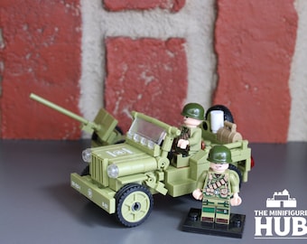 WWII US Military Jeep & Howitzer Inspired Minifigures - WWII Military Squad