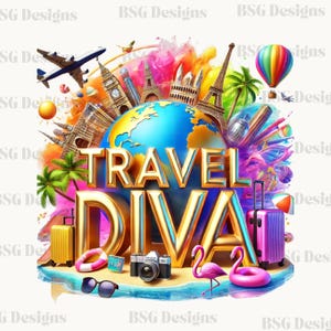 travel diva png, girls trip png, girls trip svg, cruise svg, clip art black women, black women travel. black women traveling svg