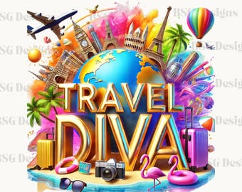 travel diva png, girls trip png, girls trip svg, cruise svg, clip art black women, black women travel. black women traveling svg