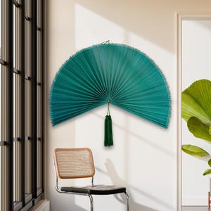 Oversized Bamboo Wall Fan 40inches, Boho Beach Summer Decor, Bamboo Fan Headboard, Bedroom Living Room Wall Decor, Gift for Mom/Daughter
