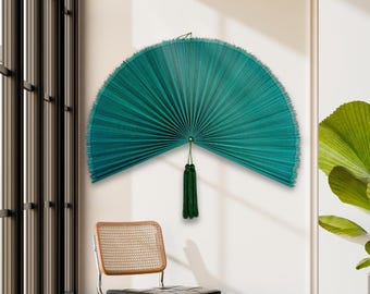 Übergroßer Bambus-Wandventilator (102 cm), Boho-Strand-Sommerdeko, Bambus-Ventilator-Kopfteil, Wanddeko für Schlaf- und Wohnzimmer, Geschenk für Mutter/Tochter