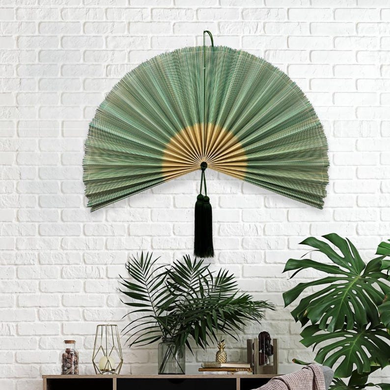 Handmade Bamboo Wall Fan, Boho Bamboo Fan Headboard Decor, Bedroom Living Room Summer Decor, Giant Bamboo Fan, Gift for Her/Daughter image 13