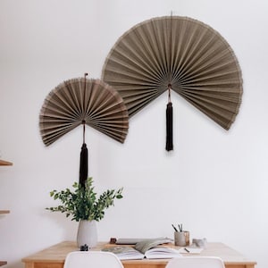 Handmade Bamboo Wall Fan, Boho Bamboo Fan Headboard Decor, Bedroom Living Room Summer Decor, Giant Bamboo Fan, Gift for Her/Daughter Brown