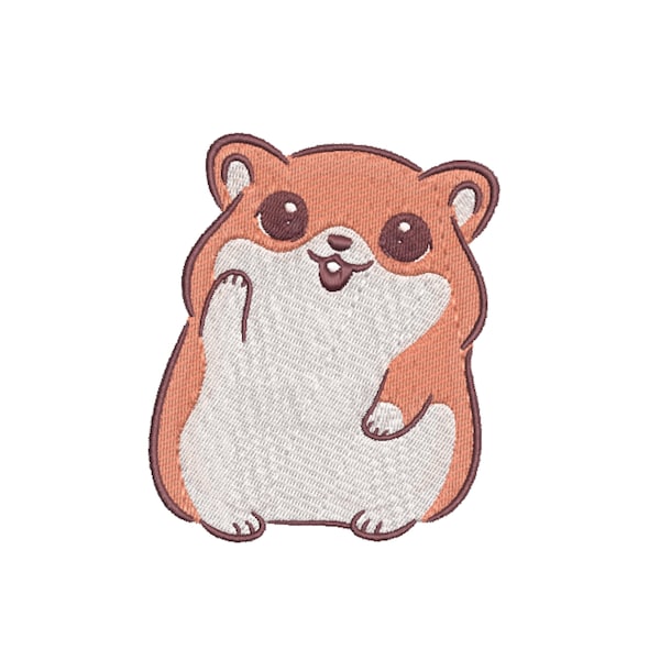 Cute Hamster embroidery design - Cute Hamster smiling embroidery design file pattern