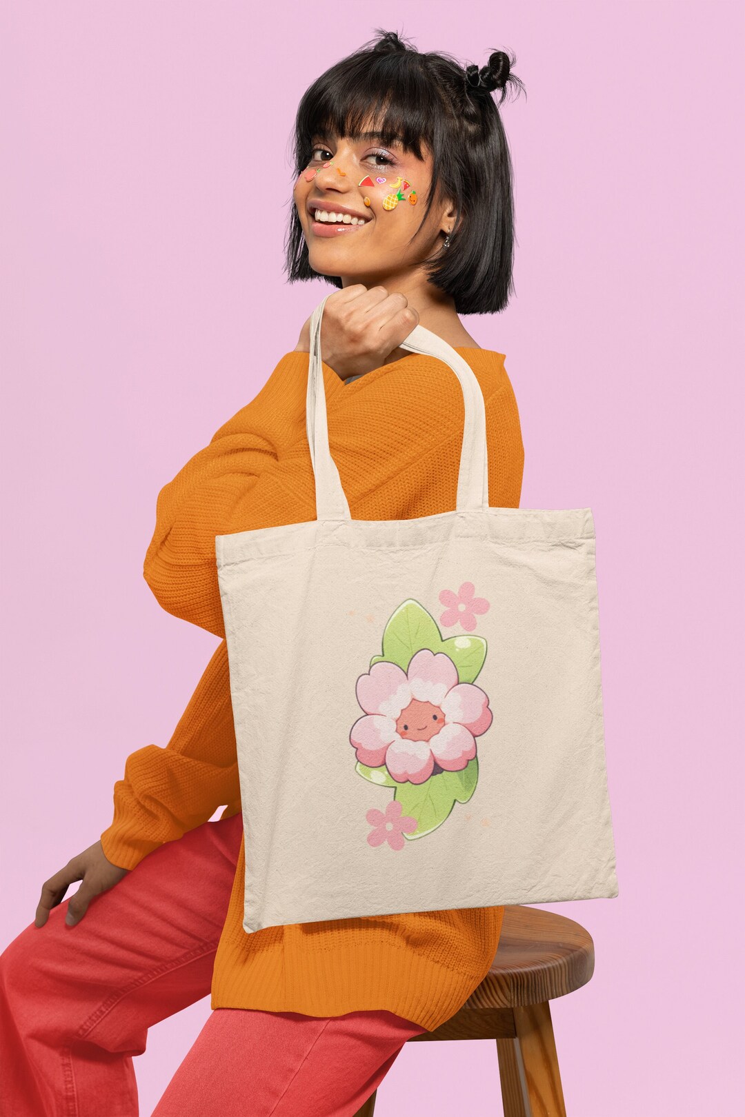 Sakura Tote Bag Kawaii Tote Bag Anime Tote Bag Shopping Bag Etsy