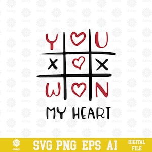 Du hast mein Herz gewonnen Valentinstag Design SVG PNG EPS | Cricut Clipart Cutfile Druck Vektor