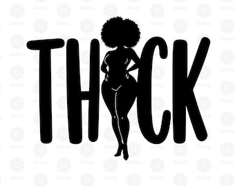 Silhouette spessa SVG PNG EPS / Cricut Clipart File di taglio Stampa Vettore / Taglie forti Empowerment Positività del corpo Donna nera