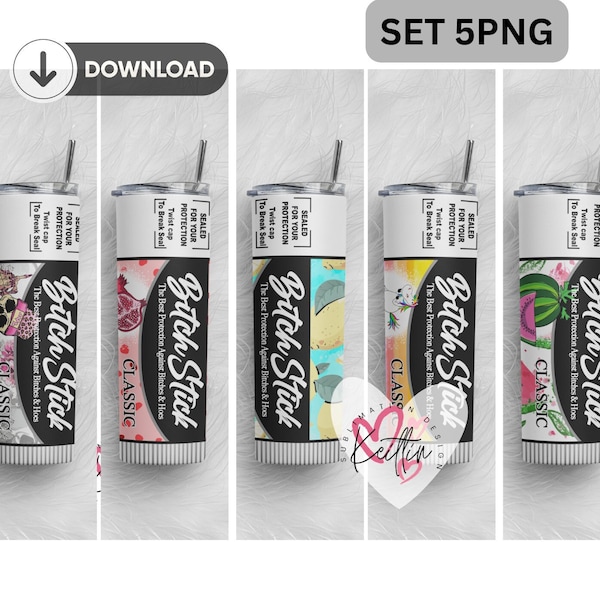 Bundle Bitch Stick 20oz tumbler | Bitch Lip stick, protection against bitches & hoes tumbler, download, digital design, Sublimation png