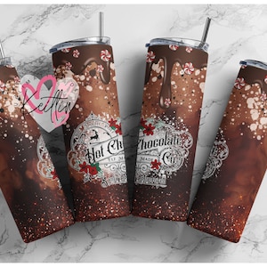 The North Pole Hot Chocolate Co. Christmas  20oz Skinny Tumbler Design png 20 oz skinny tumbler | Christmas characters