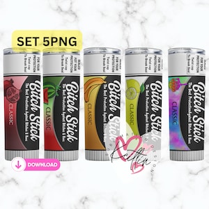 Paquete de bálsamo labial Bitch Stick, vaso de protección contra perras y zorras, descarga de vaso de 20 oz, diseño digital, sublimación, superventas