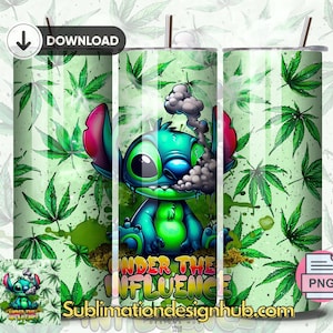 Under the influentce 420 Weed Marijuana Tumbler Wrap, | Digital File 20z skinny tumbler Sublimation | Digital Download | PNG