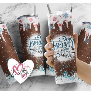 Frosty&#39;s snowflake cafe 20 oz skinny tumbler |  Christmas time Sublimation Tumbler png | Download