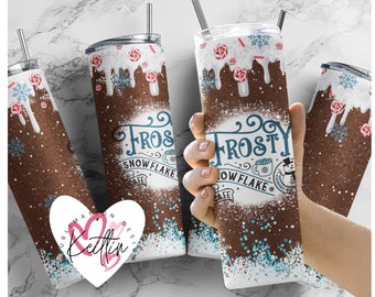 Frosty's snowflake cafe 20 oz skinny tumbler |  Christmas time Sublimation Tumbler png | Download