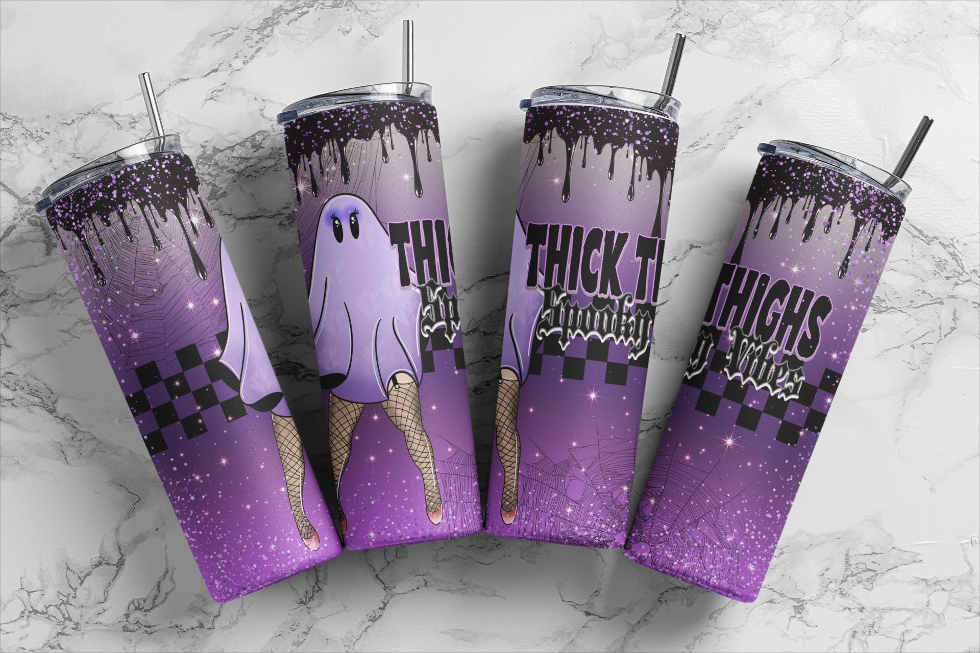 Dikke dijen Griezelige sfeer, vrouwenspook, griezelig, roze, spinnenwebben, 20oz beker, sublimatie, digitaal | Sublimatiebeker, png | Downloaden
