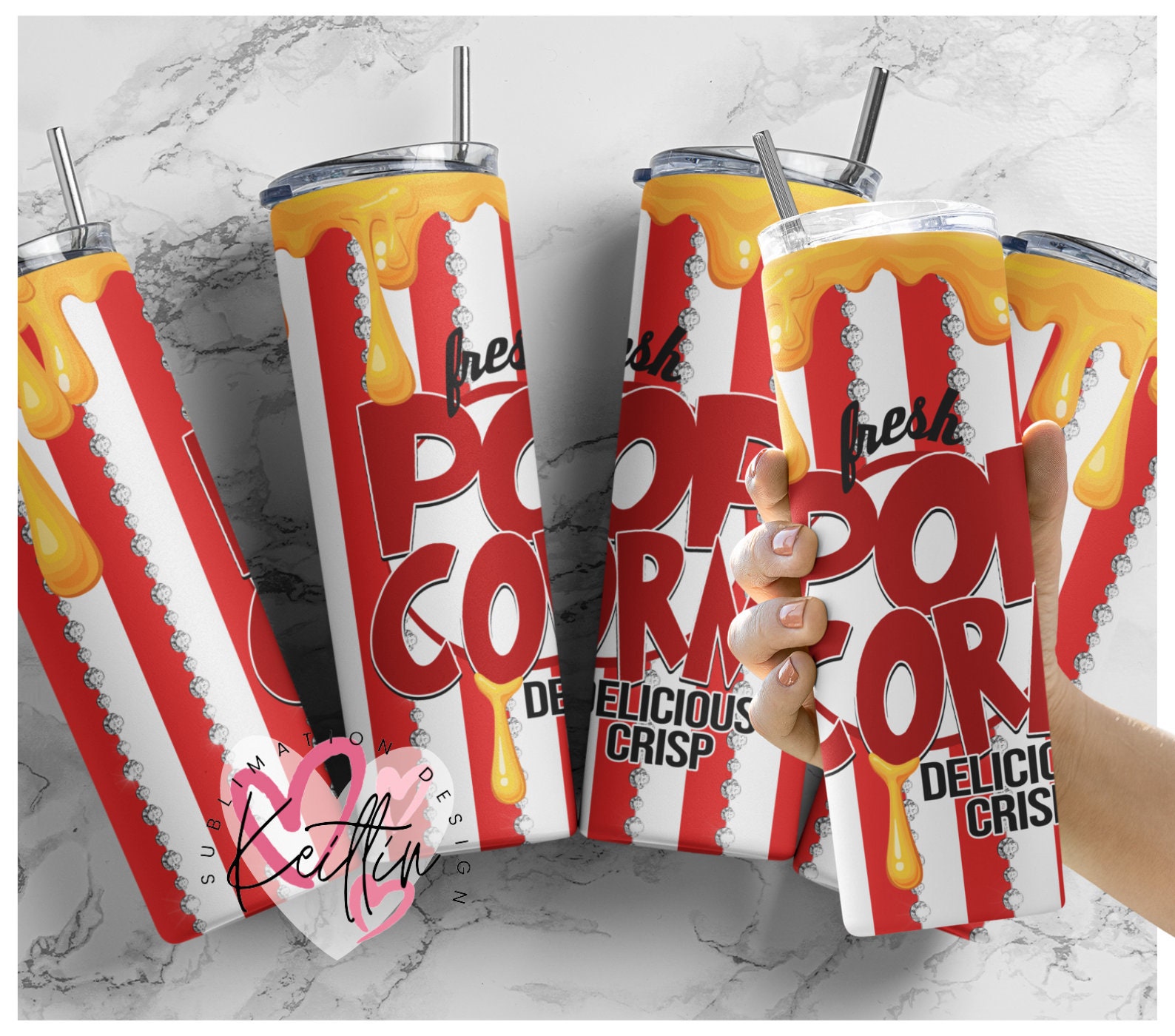 Fresh Popcorn delicious and crisp Tumbler Wrap, Dripping cheese, Popcorn Tumbler, Popcorn and Movies Tumbler, Movie Tumbler Wrap