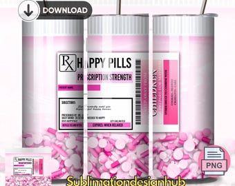 Fukitol-beker met blije pillen, Fk off, Fukitol-recept grappig, beker voor sarcasme, beker met 20 oz magere grap, beker met print
