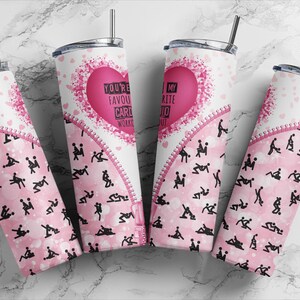 Youre my favourite cardio workout 20 oz skinny tumbler  | Pink Valentines humour tumbler design | tumbler Png Digital download