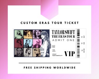 Personalised Custom Taylor Eras Tour Ticket Memorabilia, Customisable Ticket Keepsake, Surprise Concert Tickets