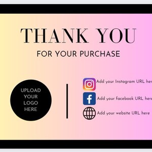 Editable Business Thank You Card Template | Canva Template | Printable digital templates