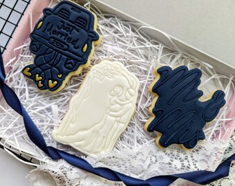 Wedding cookies, Mr and Mrs biscuits, wedding favours, wedding gifts, couple gifts.