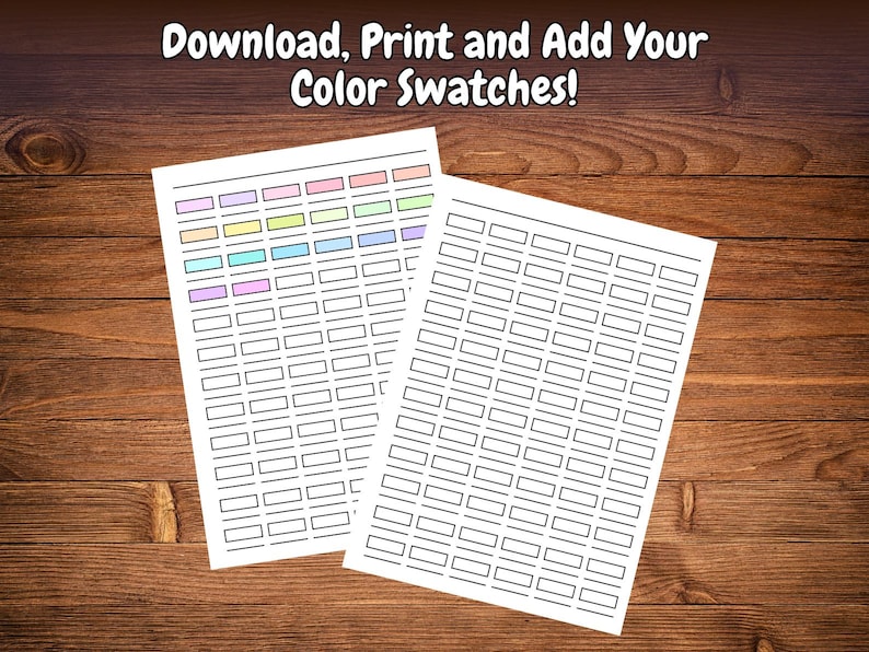 Color Swatch Chart Blank Color Chart Printable Color Swatch Template