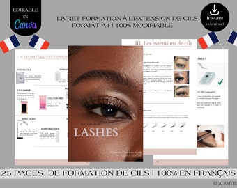 Eyelash Extension Training Manual Editable by Canva, Eyelash Extension Training, Eyelash Course, Classic Mixed and Volume