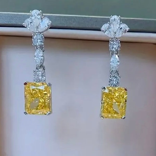 Yellow Elegant Swarovski Drop Earrings